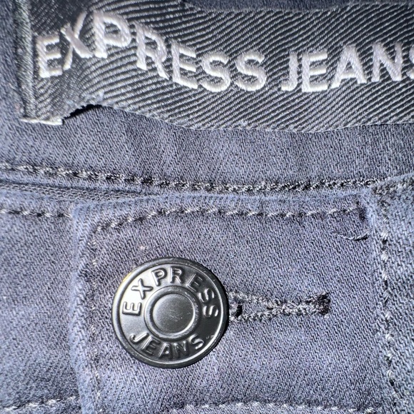 Express distressed high waisted black legging skinny jean size 4 - Picture 9 of 11